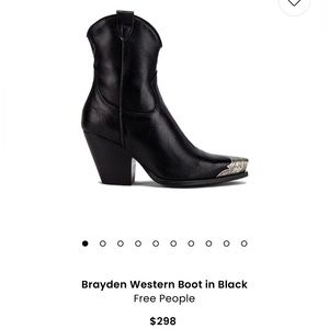 Free People Brayden Western Boot in Black